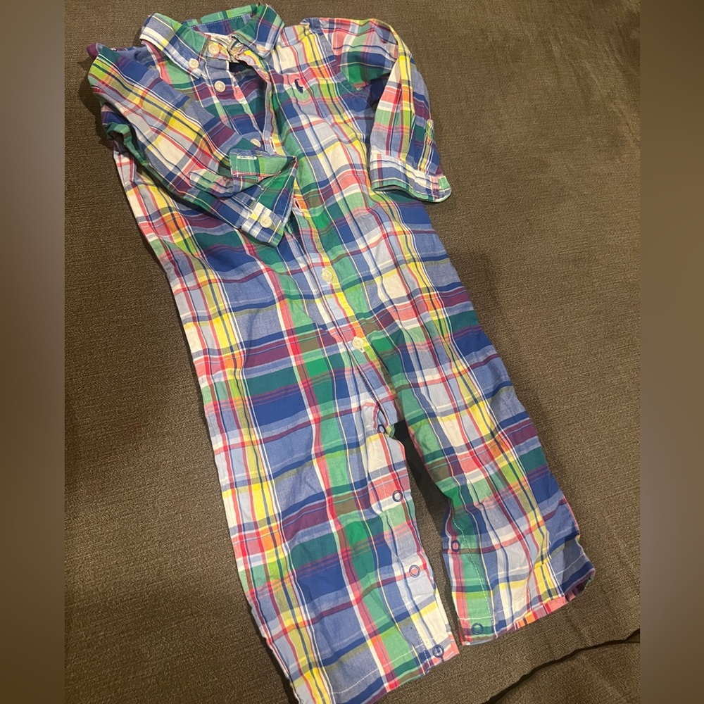Ralph Lauren Multicolor Plaid Kids Outfit